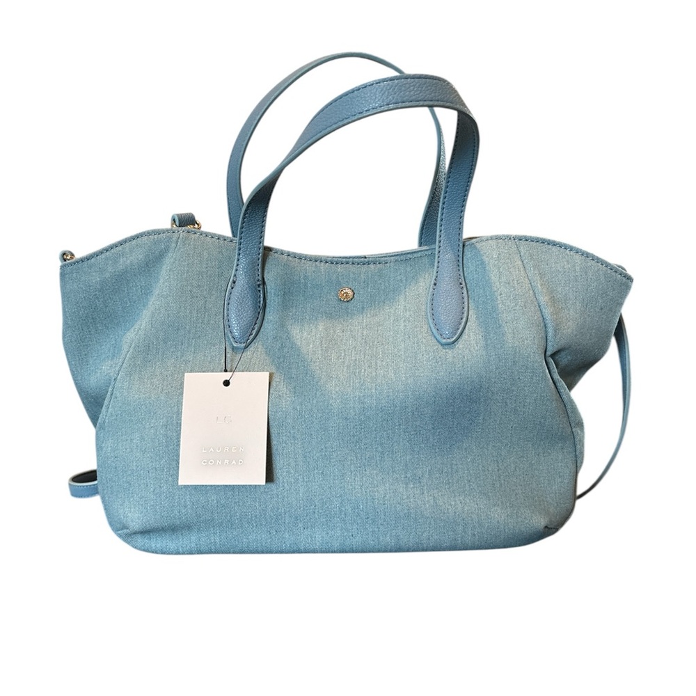 LC‎ Lauren Conrad Light Blue Denim crossbody Tote